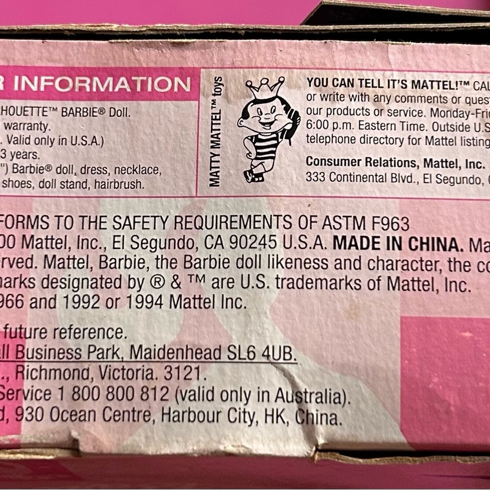 Barbie Doll with Pink and Black Design - Picture 4 of 5